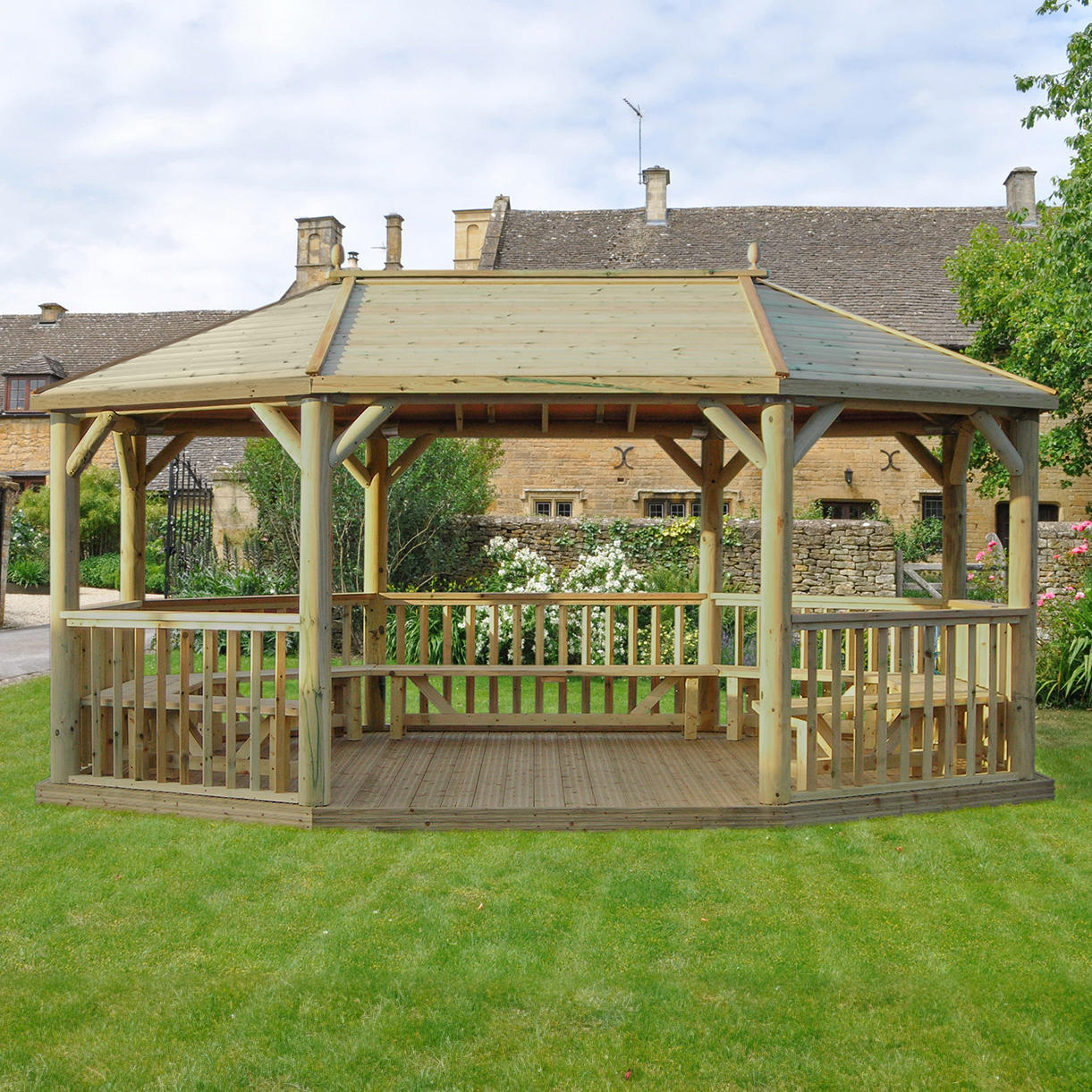 Furnished Oval Gazebos with Timber Roof - Image 6