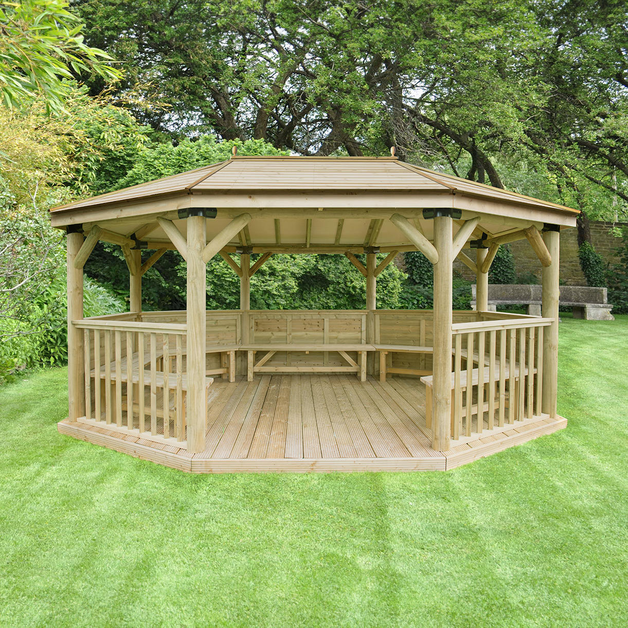 Furnished Oval Gazebos with Timber Roof - Image 7