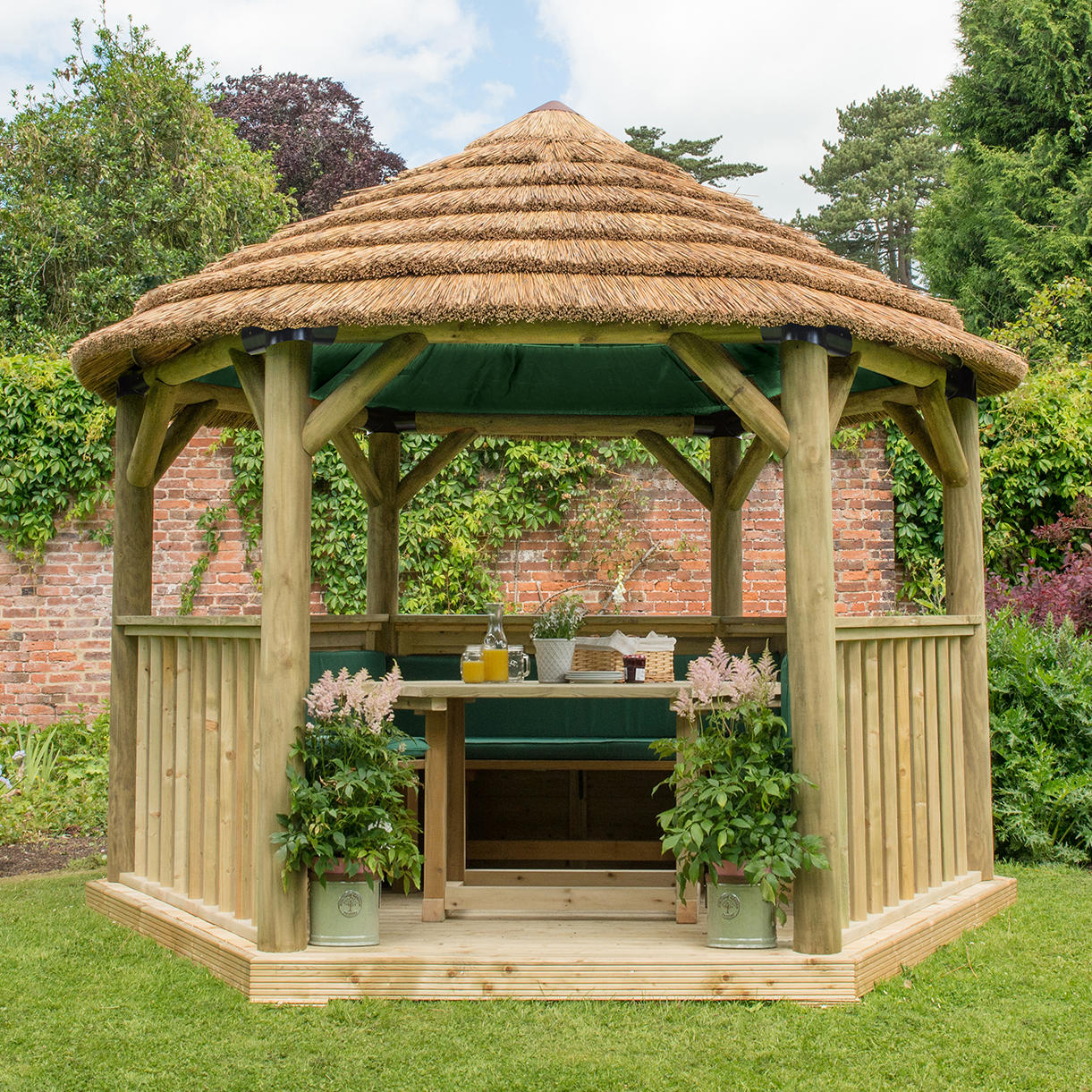 Furnished Thatched Hexagonal 3.6m Gazebo - Image 7