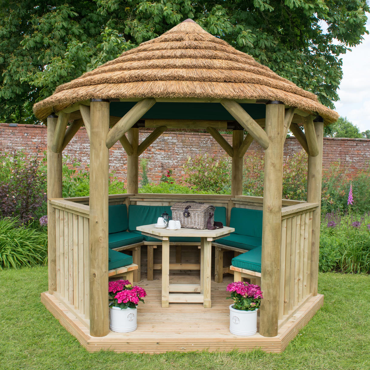 Furnished Thatched Hexagonal 3m Gazebo - Image 8