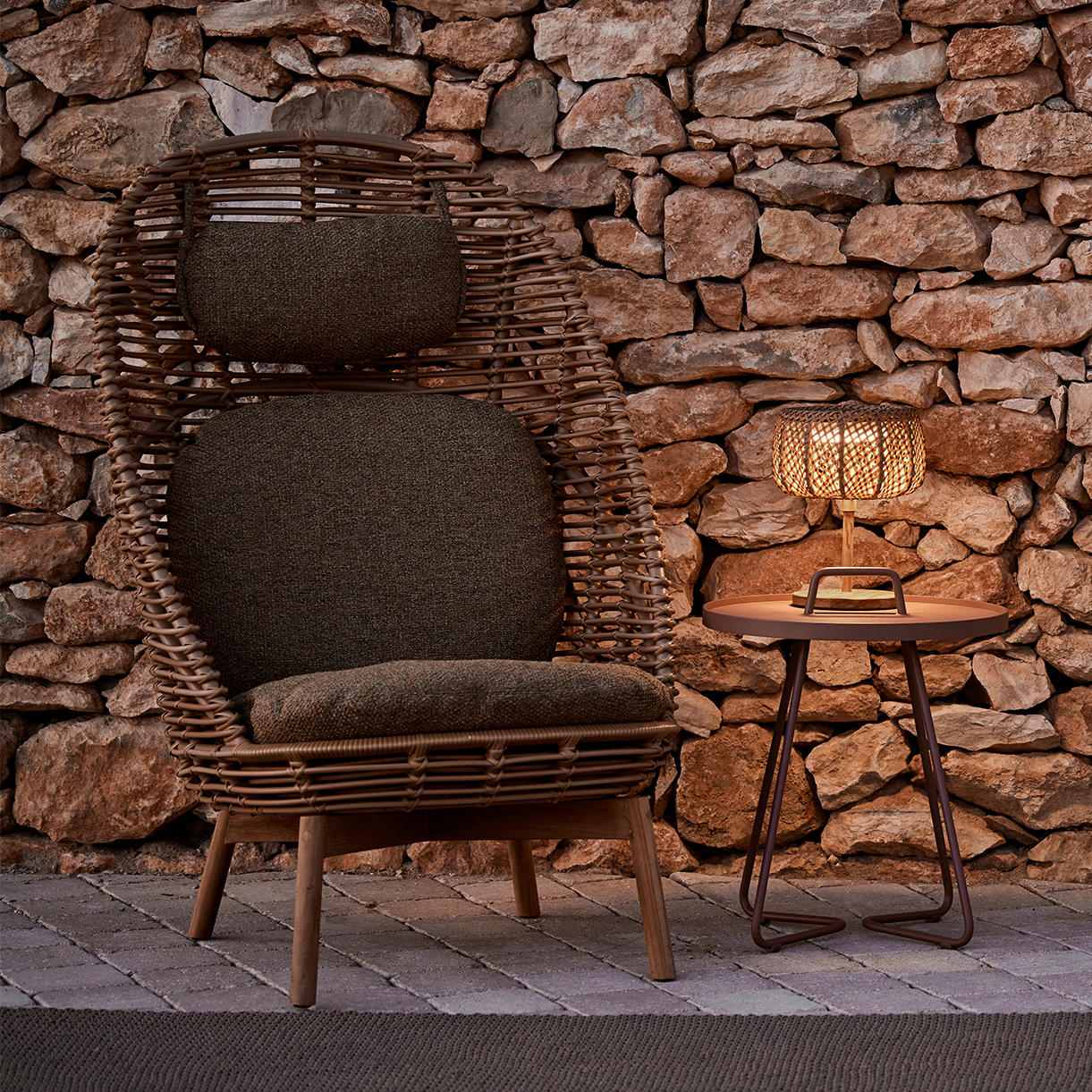 Hive Highback Chair With Teak Legs - Image 2