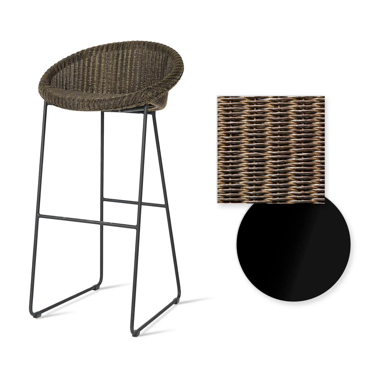 Joe Indoor Bar Stool Black Sled Base - Image 11