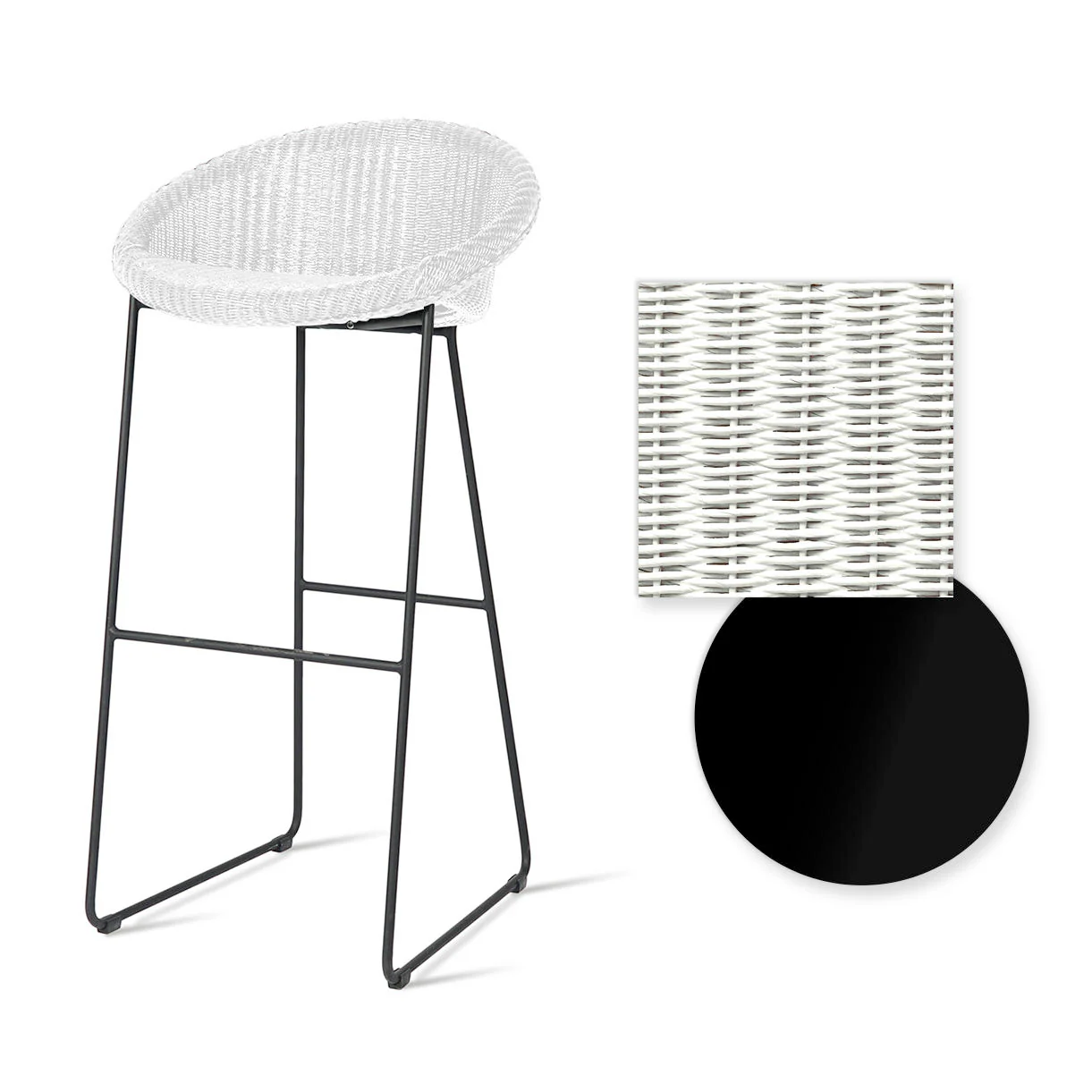 Joe Indoor Bar Stool Black Sled Base - Image 13