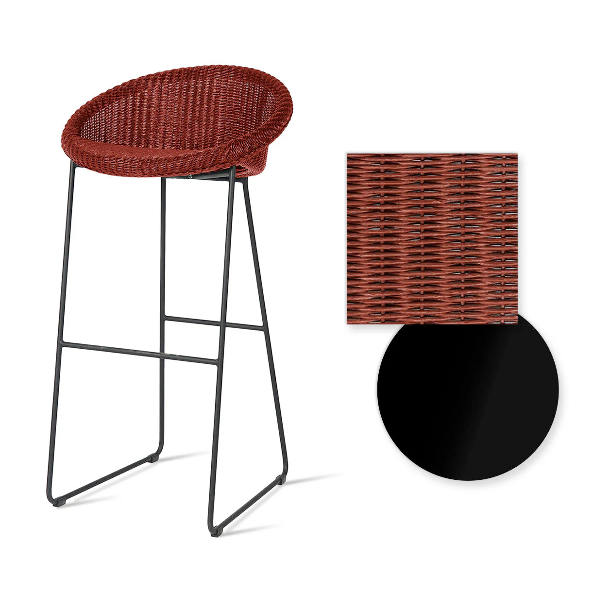 Joe Indoor Bar Stool Black Sled Base - Image 18