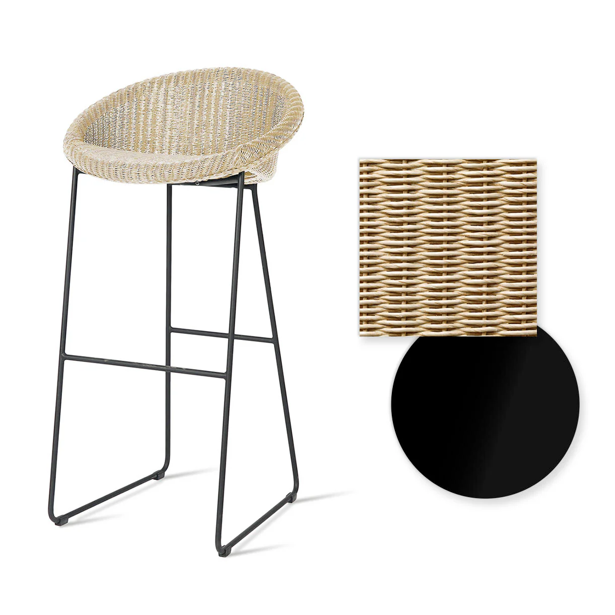 Joe Indoor Bar Stool Black Sled Base - Image 6