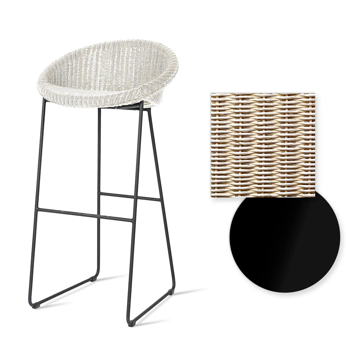 Joe Indoor Bar Stool Black Sled Base - Image 9