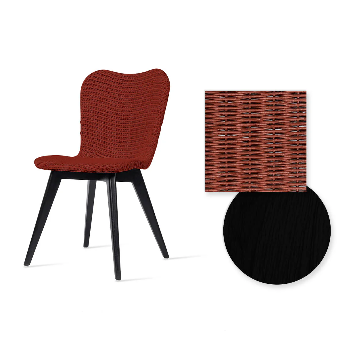 Lily Indoor Dining Chair with Black Wood Legs - Image 15