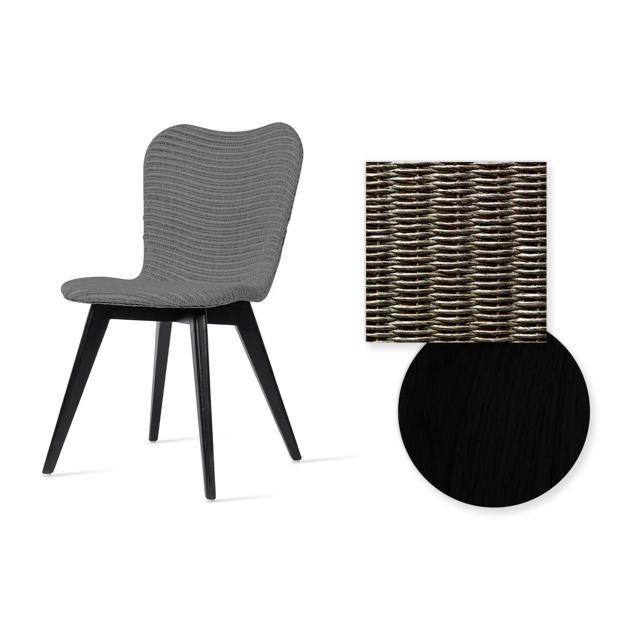 Lily Indoor Dining Chair with Black Wood Legs - Image 16