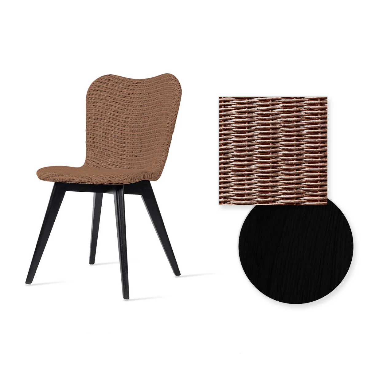 Lily Indoor Dining Chair with Black Wood Legs - Image 18