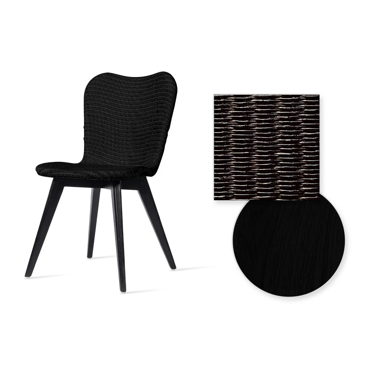 Lily Indoor Dining Chair with Black Wood Legs - Image 19