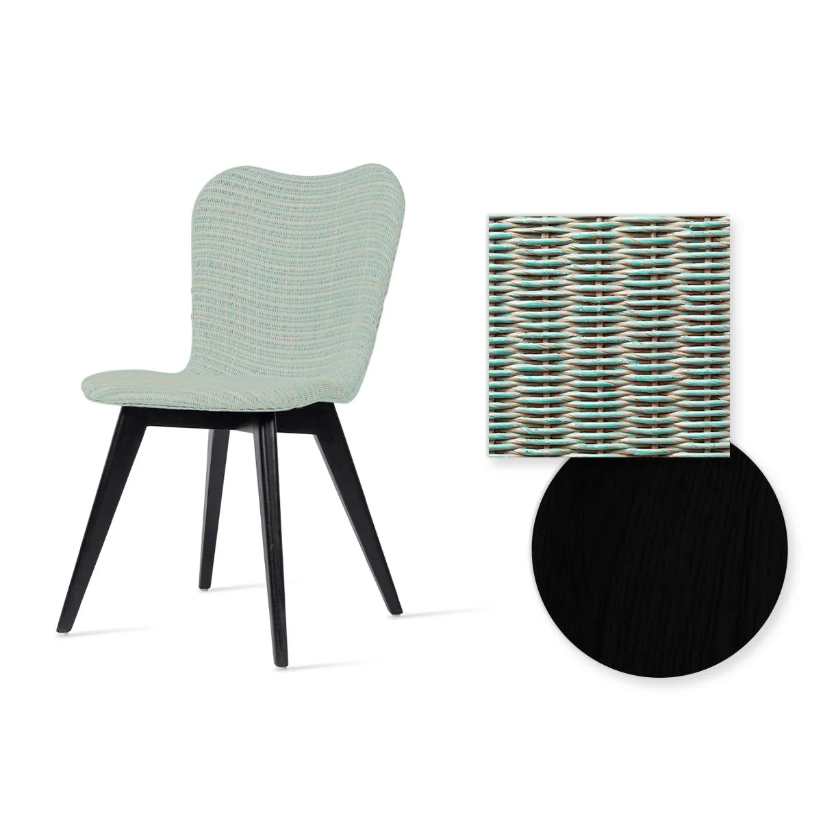 Lily Indoor Dining Chair with Black Wood Legs - Image 22