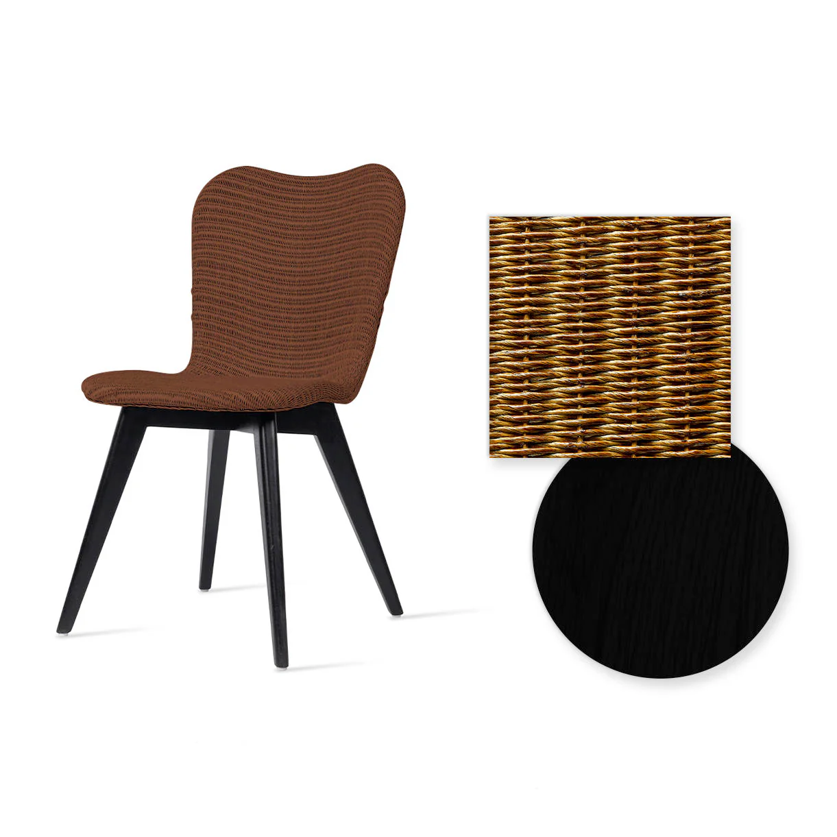 Lily Indoor Dining Chair with Black Wood Legs - Image 4