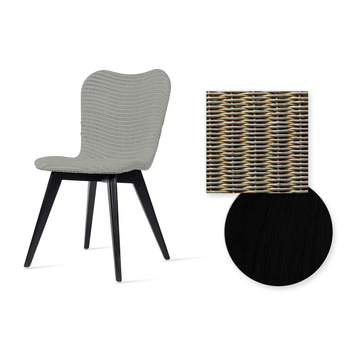 Lily Indoor Dining Chair with Black Wood Legs - Image 5