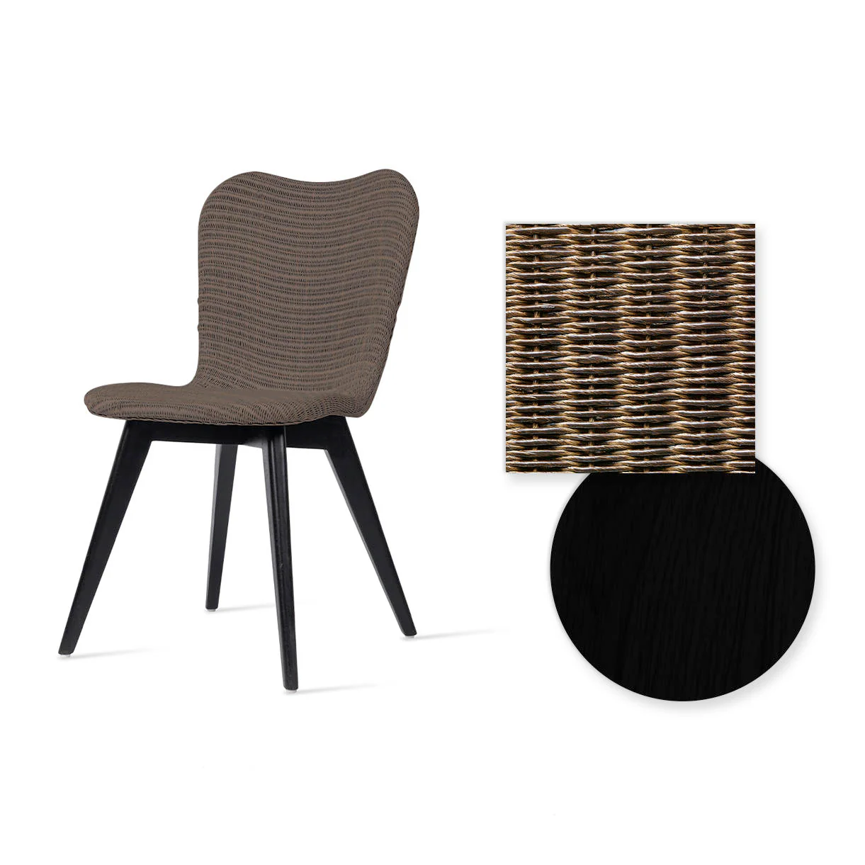 Lily Indoor Dining Chair with Black Wood Legs - Image 8