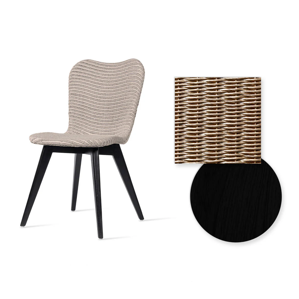 Lily Indoor Dining Chair with Black Wood Legs - Image 9