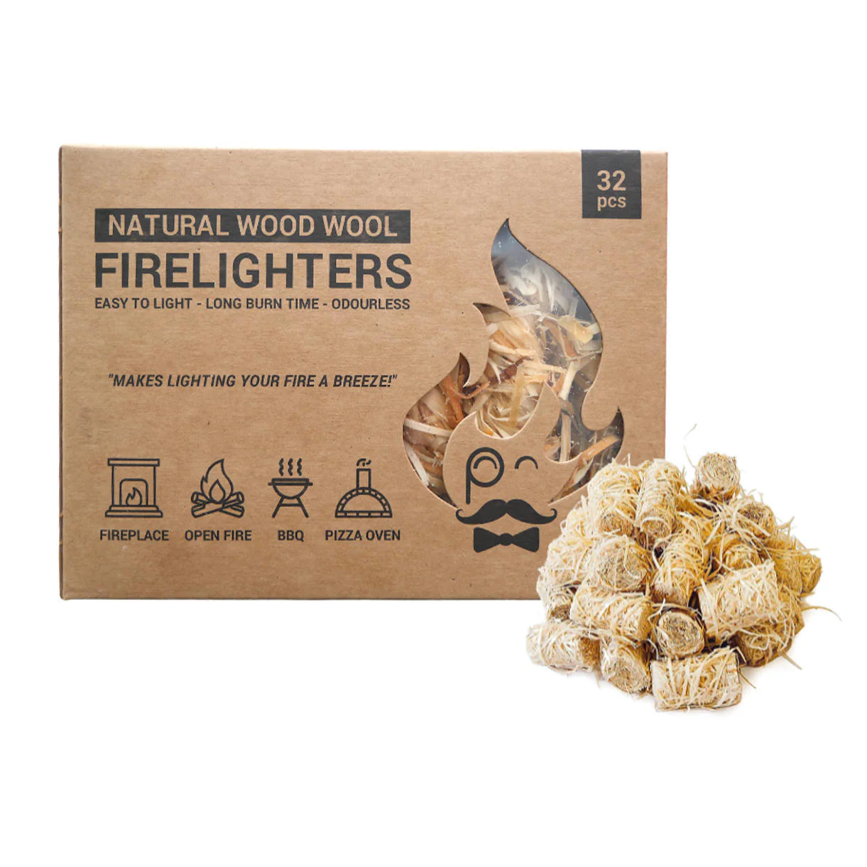 Natural Wood Wool Firelighters - Image 5