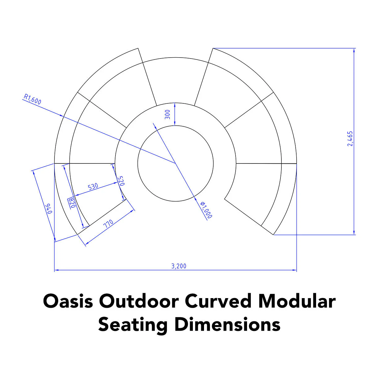 Oasis Outdoor Curved Modular Seat - Image 6