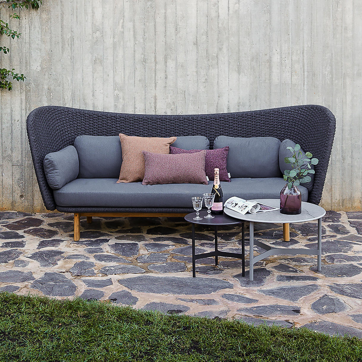 Peacock Rope Wing 3 Seat Sofa - Image 2