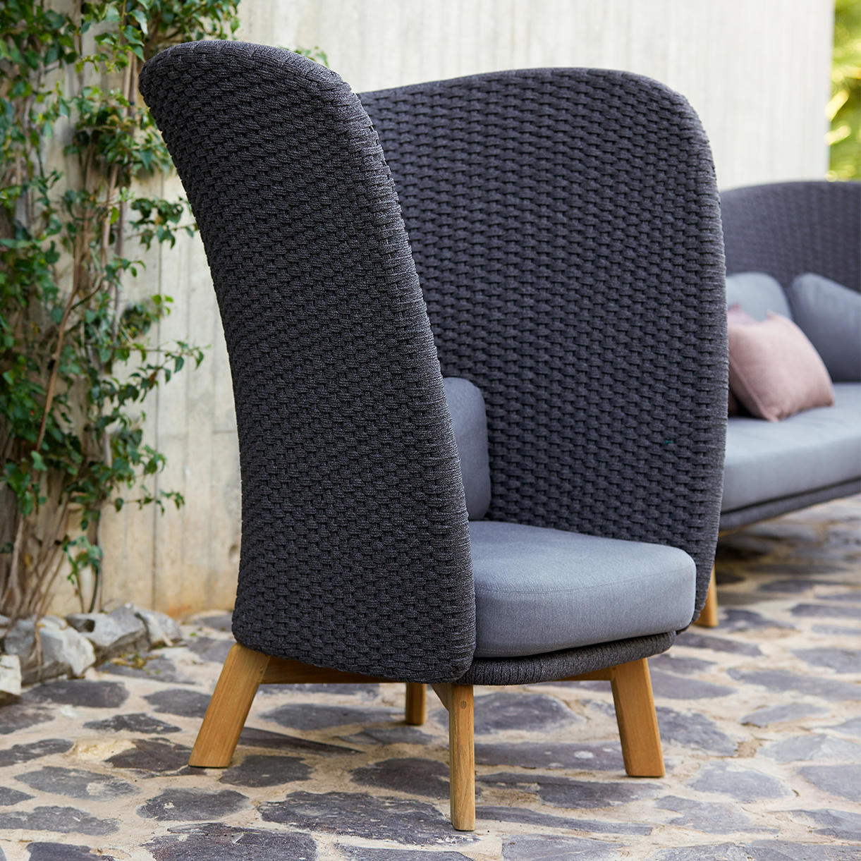 Peacock Rope Wing Highback Chair - Image 2