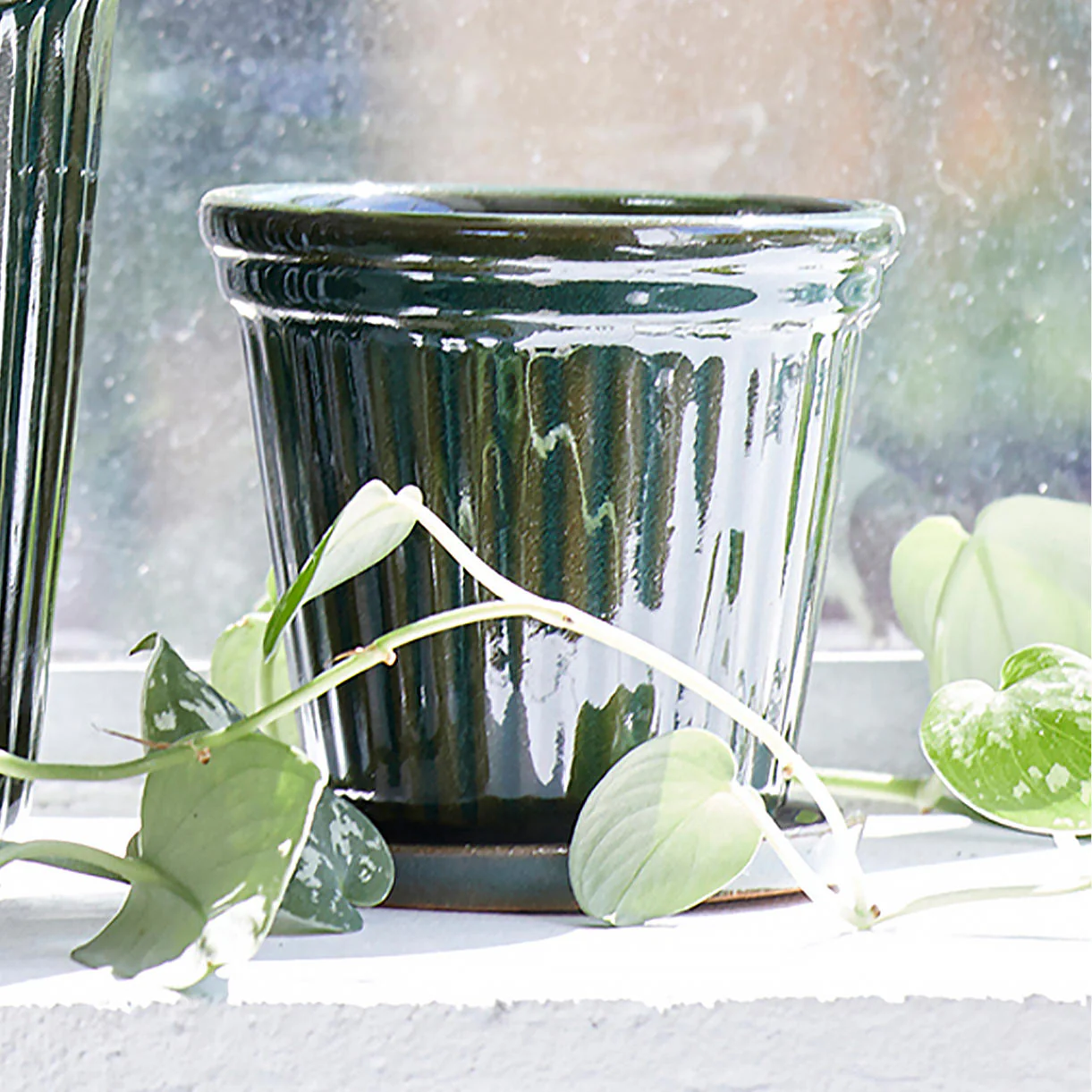 Ribbed Glazed Plant Pot - Image 4