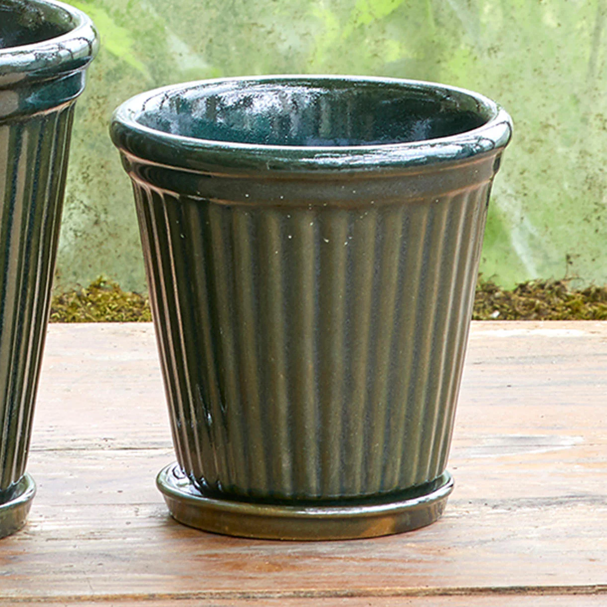 Ribbed Glazed Plant Pot - Image 5