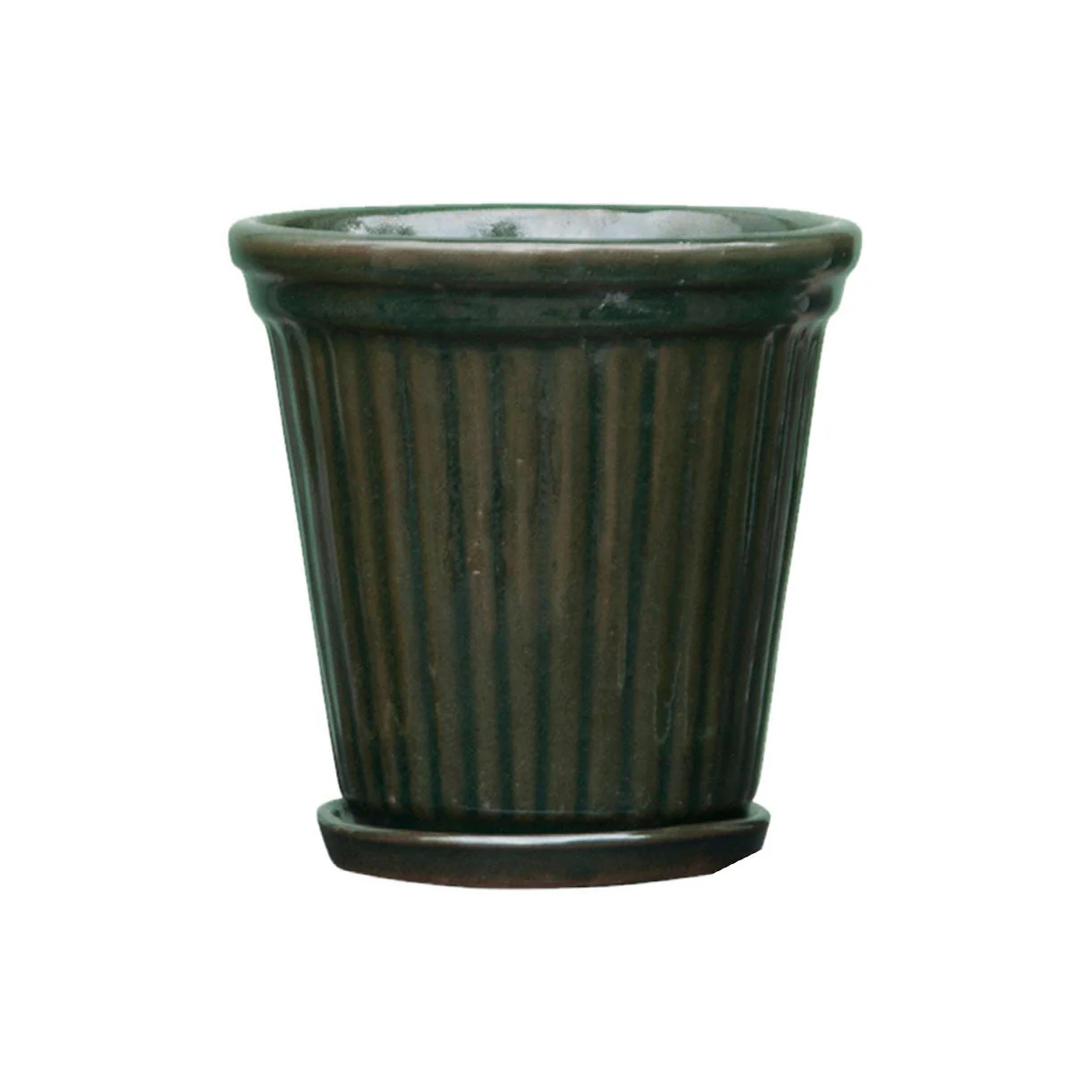 Ribbed Glazed Plant Pot - Image 6