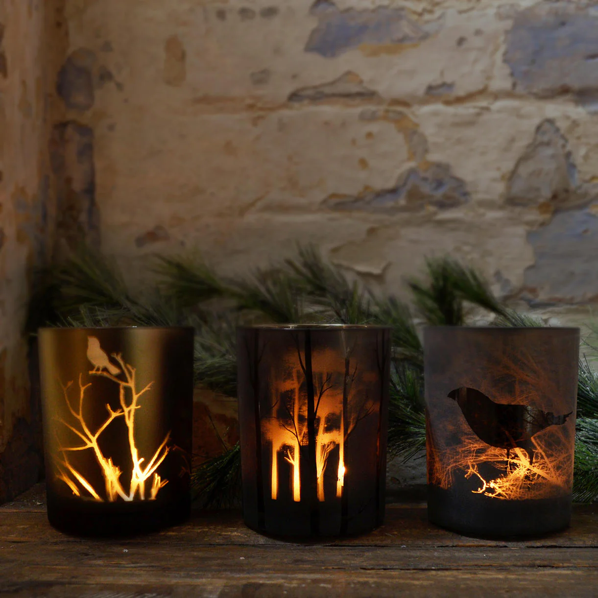 Set of 3 Autumn Glass Votives - Image 3