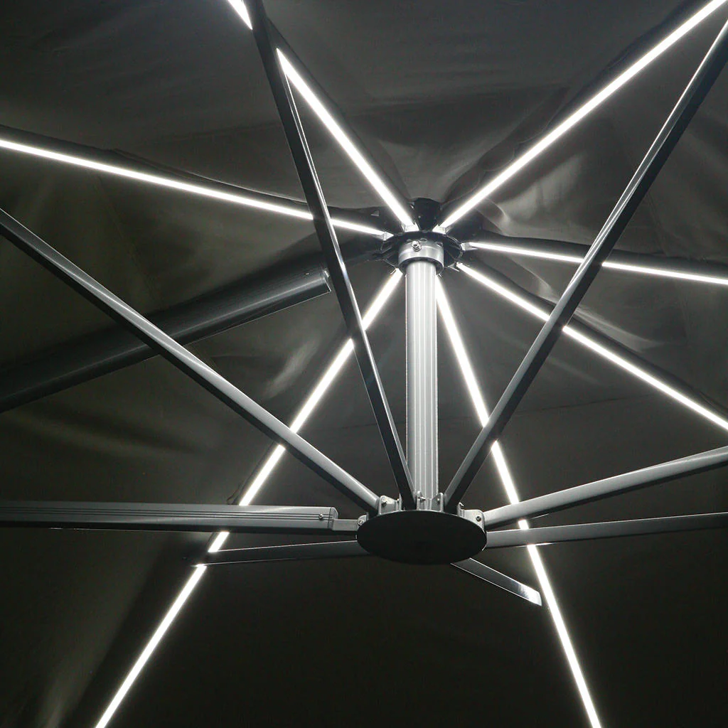 Sunrise Round Cantilever Parasol with LED Lights - Image 3