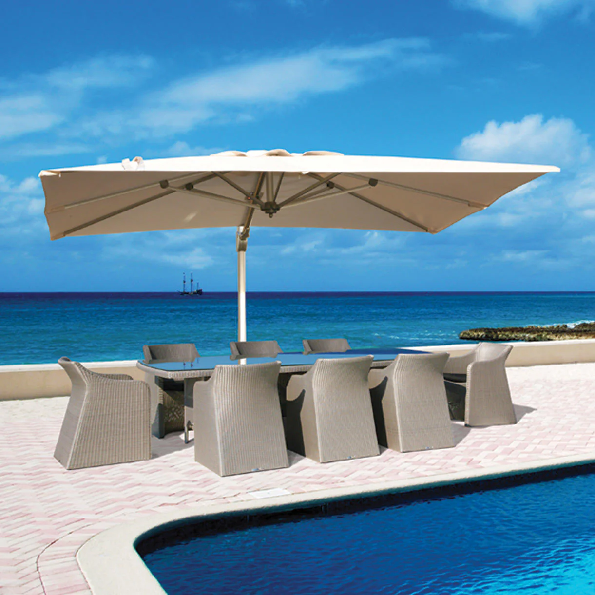 Sunrise Rectangular 3m x 4m LED Cantilever Parasol - Image 2