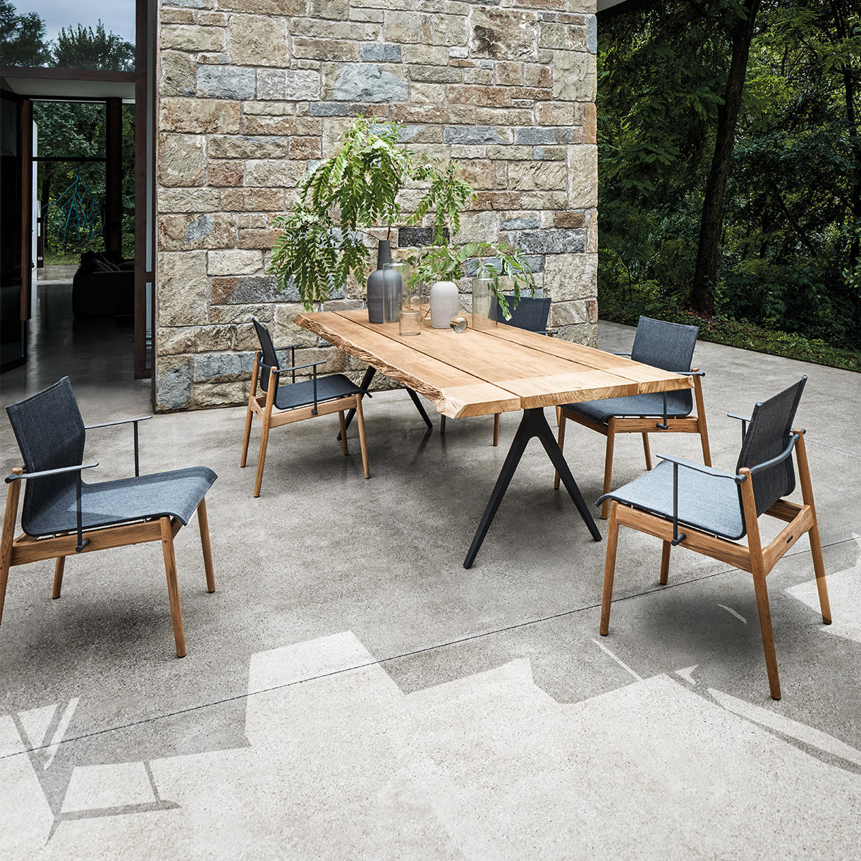 Sway Teak Stacking Chairs with Arms - Image 5