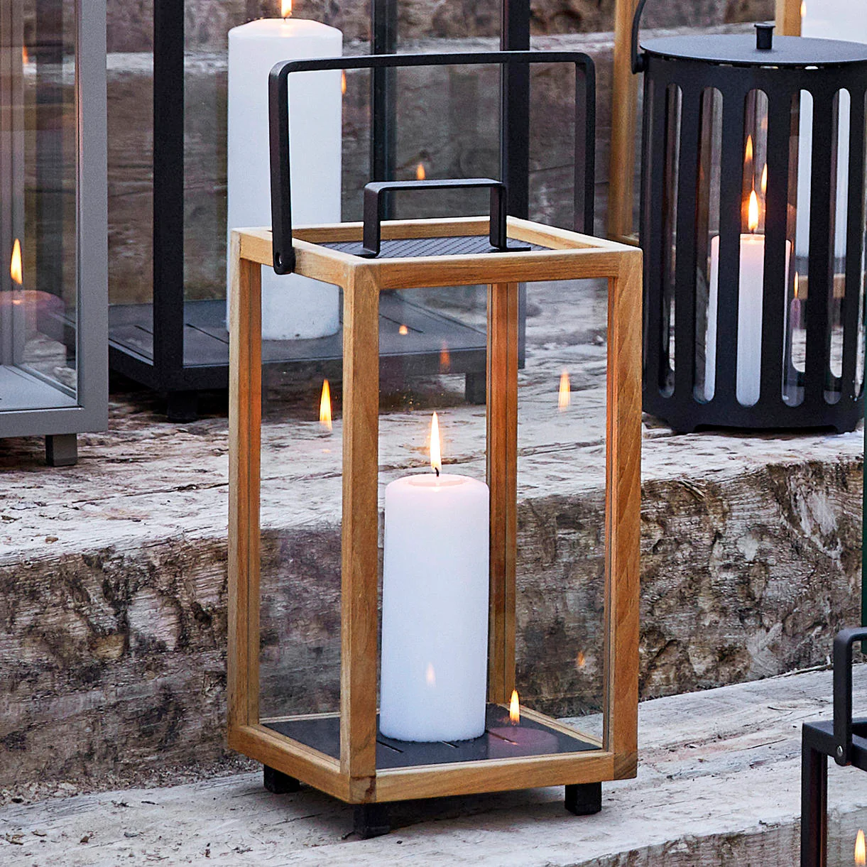 Teak Lighthouse Outdoor Lanterns - Image 3