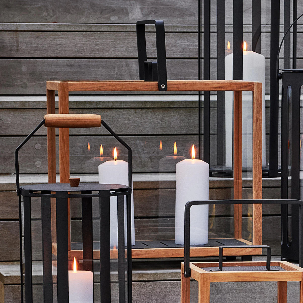 Teak Lighthouse Outdoor  Rectangular Lanterns - Image 2