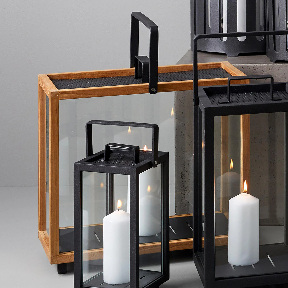 Teak Lighthouse Outdoor  Rectangular Lanterns - Image 3