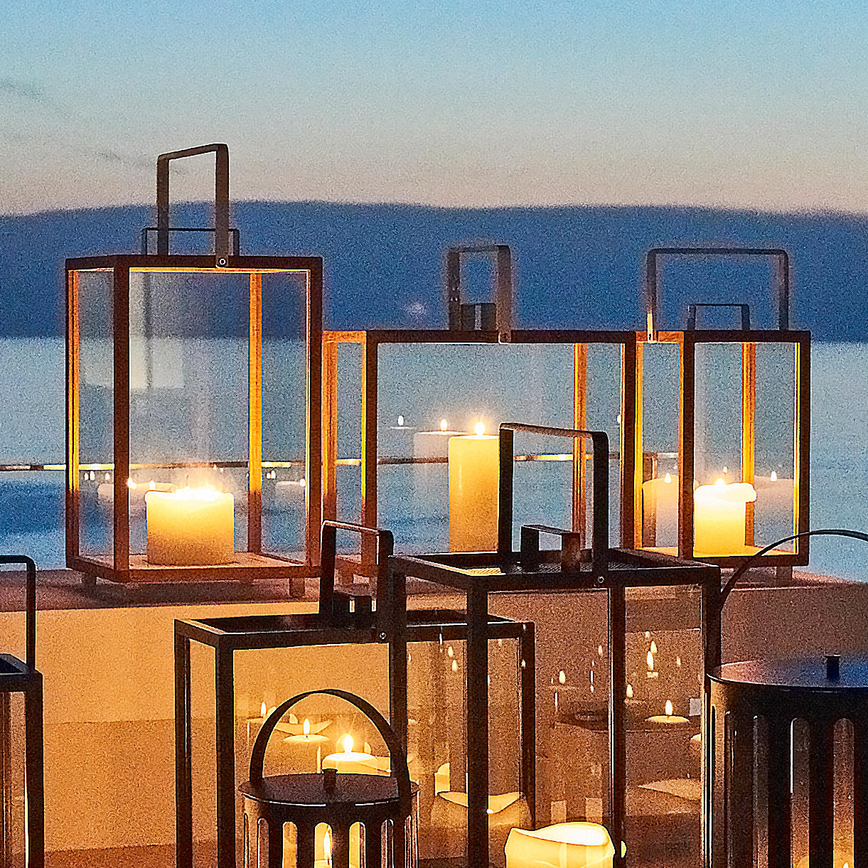 Teak Lighthouse Outdoor  Rectangular Lanterns - Image 4