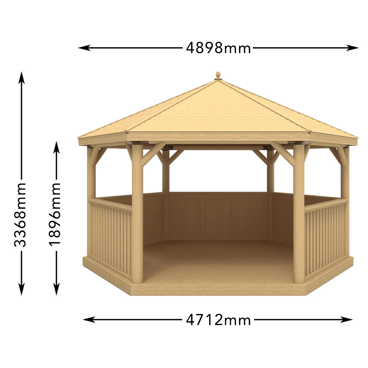 Timber Roofed Hexagonal 4.7m Gazebo - Image 5