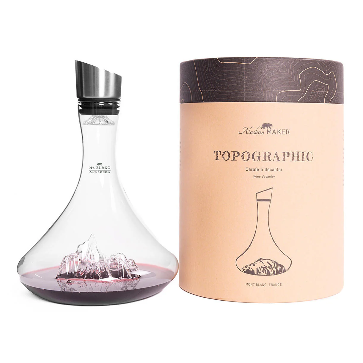 Topographic Mountain Wine Decanter - Image 5