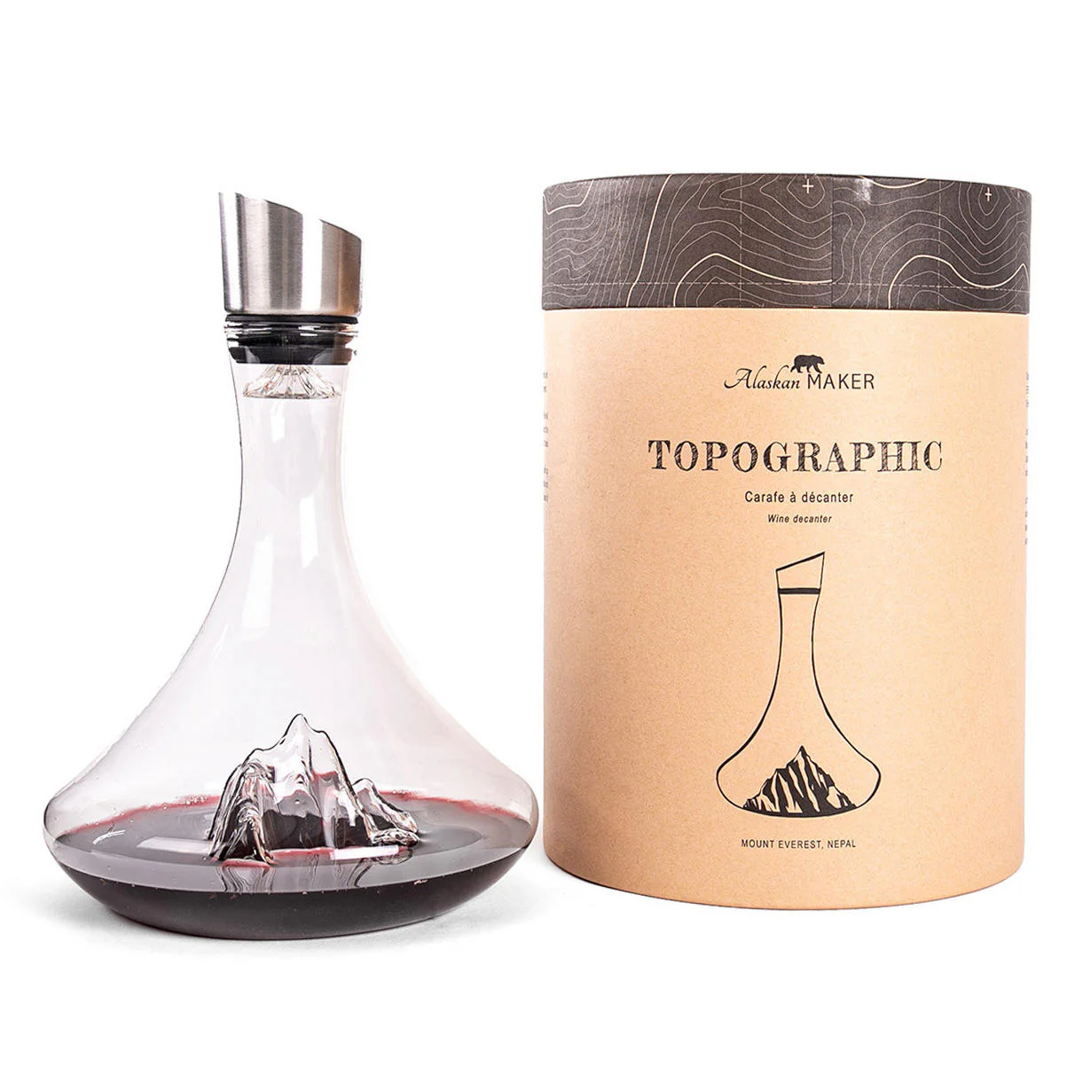 Topographic Mountain Wine Decanter - Image 6