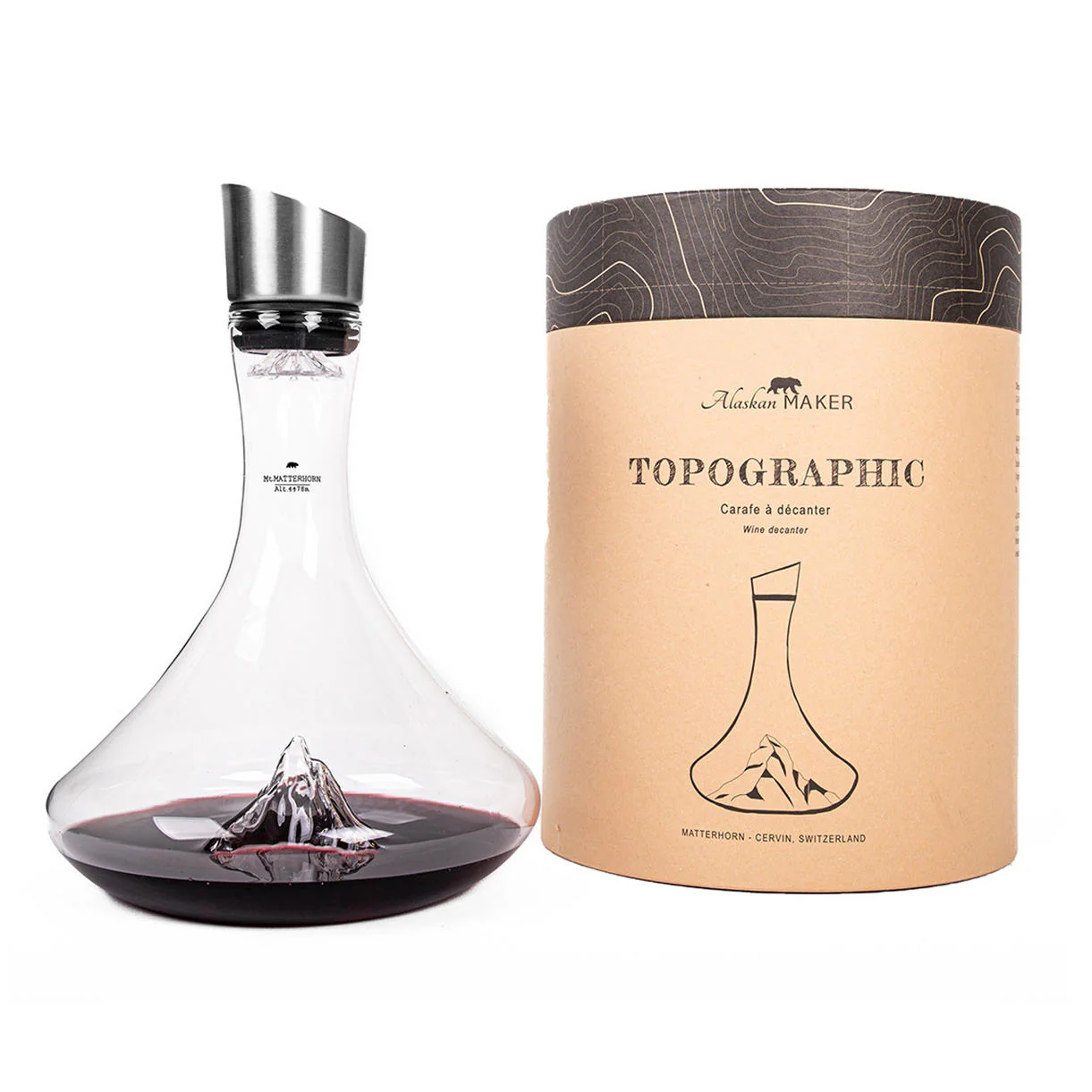 Topographic Mountain Wine Decanter - Image 7