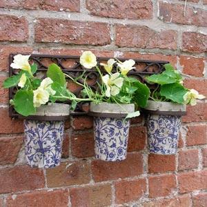 Wall Holder with 3 Ceramic Pots - Image 3
